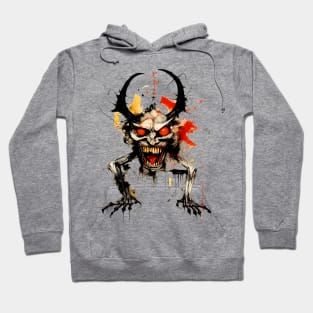 Halloween: Haunting Demons on a light (knocked out) background Hoodie